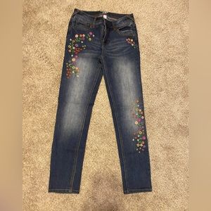 Cat and Jack, Size 14 Jeans with Flower Embroidery